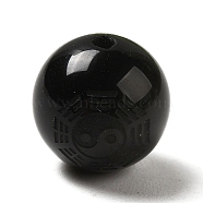 Natural Obsidian Round Beads, Bagua, 8.5x8mm, Hole: 1mm(G-M406-01B)