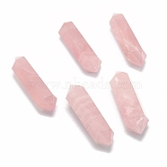 Natural Rose Quartz Beads, Healing Stones, Reiki Energy Balancing Meditation Therapy Wand, No Hole/Undrilled, Double Terminated Point, 54~55x13~16x12~14mm(G-F715-114A)