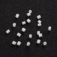 Two Cut Glass Seed Beads, Hexagon, White, about 3mm long, 1.8mm in diameter, hole: 0.6mm, about 21000pcs/bag. Sold per package of one pound(CSDB41)