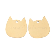 304 Stainless Steel Laser Cut Pendants, Stamping Blank Tag, Cat Head, Golden, 19x19x1.5mm, Hole: 2mm(STAS-P283-03A-G)
