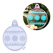 Christmas Theme Light Bulb Pendant Silicone Molds, Resin Casting Molds, For UV Resin, Epoxy Resin Jewelry Making, Flat Round, Snowflake Pattern, 136x125x9mm, Hole: 16.5x11.5mm, Inner Diameter: 147x120mm(DIY-M045-26B)