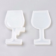 Food Grade Silicone Molds, Resin Casting Molds, For UV Resin, Epoxy Resin Jewelry Making, Wine Glass, White, 10.6~11x5.6~5.7x0.5~1cm, Inner: 9.8~10x4.8~4.9cm, 2pcs/set(DIY-WH0090-01)