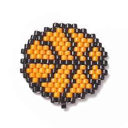Handmade Loom Pattern MIYUKI Seed Beads, Sport Theme Pendants, Basket Pattern, 24x23x1.8mm, Hole: 0.7mm(PALLOY-MZ00066-04)