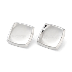 Non-Tarnish 304 Stainless Steel Stud Earring, Square, Stainless Steel Color, 28x28mm(EJEW-H116-01C-P)