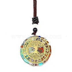 Resin & Natural & Synthetic Mixed Gemstone Pendant Necklaces, Tree of Life, 25.59 inch(65cm)(OG4289-04)