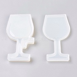 Food Grade Silicone Molds, Resin Casting Molds, For UV Resin, Epoxy Resin Jewelry Making, Wine Glass, White, 10.6~11x5.6~5.7x0.5~1cm, Inner: 9.8~10x4.8~4.9cm, 2pcs/set(DIY-WH0090-01)