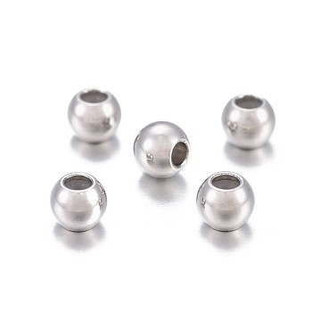 201 Stainless Steel Beads, with Rubber Inside, Slider Beads, Stopper Beads, Rondelle, Stainless Steel Color, 4x3mm, Rubber Hole: 1.2mm