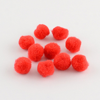 DIY Doll Craft Pom Pom Yarn Pom Pom Balls, Red, 25mm, about 500pcs/bag