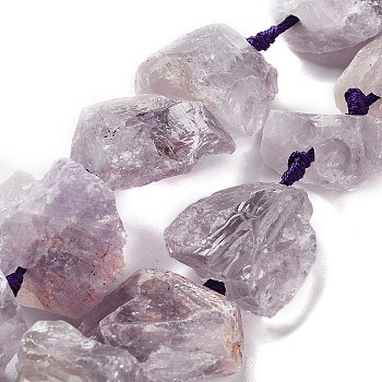Raw Rough Natural Amethyst Beads Strands, Nuggets, 19~28x15~26x14~22mm, Hole: 3.7mm, about 16pcs/strand, 16.73''(42.5cm)