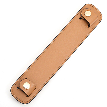 Imitation Leather Bag Strap Padding, Bag Handle Wrap, Pressure Relief Shoulder Strap Protector Cover, with Alloy Snap Button, Camel, 22.9~23x4.3x0.4cm, Inner Diameter: 2.6x1.2cm