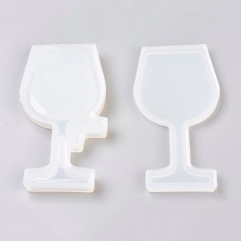 Food Grade Silicone Molds, Resin Casting Molds, For UV Resin, Epoxy Resin Jewelry Making, Wine Glass, White, 10.6~11x5.6~5.7x0.5~1cm, Inner: 9.8~10x4.8~4.9cm, 2pcs/set