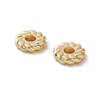 Rack Plating Zinc Alloy Spacer Beads, Long-Lasting Plated, Disc, Real 18K Gold Plated, 6x1.3mm, Hole: 1.6mm