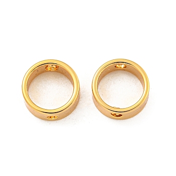 Brass Frames, Real 18K Gold Plated , Round, 8x3mm, Hole: 1.2mm, 6.5mm inner diameter, 3mm thick,