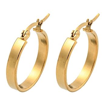 Vacuum Plating 202 Stainless Steel Hoop Earring, with 304 Stainless Steel Pins for Women, Golden, 21.5x3.5mm