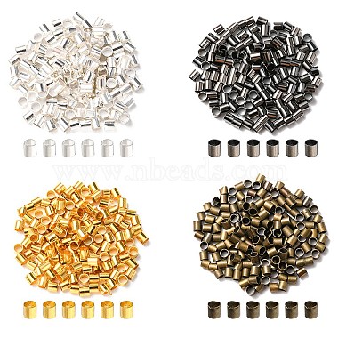 Mixed Color Tube Brass Crimp Beads