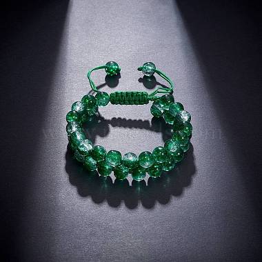bracelet de perles tressées en verre rond étincelant(BJEW-SW00082-10)-3