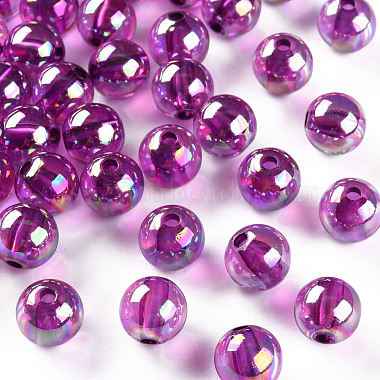 Magenta Round Acrylic Beads