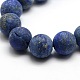 Natural Frosted Lapis Lazuli Round Bead Strands(G-M064-10mm-08)-2