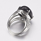 Natural Black Agate Wide Band Finger Rings(RJEW-K224-A06)-2
