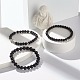 Natural Obsidian & Lava Rock Round Beads Stretch Bracelets Set(BJEW-JB06982-04)-5