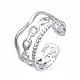304 Stainless Steel Cable Chain Open Cuff Ring(RJEW-T023-40P)-3