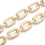 Aluminum Oval Link Chains, Unwelded, Light Gold, 26.5x16.5x4.5mm, 16.5x10.5x2.5mm(CHA-N003-08KCG)