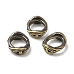 Tibetan Style Rack Plating Brass Large Hole Bead, Nickel Free, Long-Lasting Plated, Eye, Antique Bronze, 10.5x13.5x5mm, Hole: 8.5mm(KK-Q805-05AB)