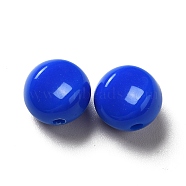 Opaque Acrylic Beads, Flat Round, Blue, 9.5~10x12mm, Hole: 1.8mm, about 1110pcs/500g(OACR-L013-003I)