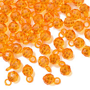 Transparent Acrylic Pendants, Faceted, Round, Orange, 18x11x11mm, Hole: 4mm(MACR-S373-125-B08)