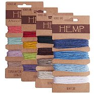 16 Colors Jute Cord, Jute String, for Arts Crafts DIY Decoration Gift Wrapping, Mixed Color, 1mm, about 5yard/Colour, 4colors/card, 4 colors, 1card/color, 4cards/set.(OCOR-SZ0001-14)