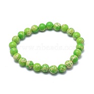 Synthetic Regalite Bead Stretch Bracelets, Round, Dyed, Lawn Green, 2 inch~2-3/8 inch(5~6cm), Bead: 5.8~6.8mm(BJEW-K212-A-027-1)