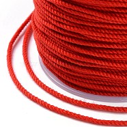 Macrame Cotton Cord, Braided Rope, with Plastic Reel, for Wall Hanging, Crafts, Gift Wrapping, Red, 1.2mm, about 49.21 Yards(45m)/Roll(OCOR-B002-01A-29)