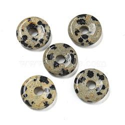 Natural Dalmatian Jasper Donut/Pi Disc Charms, 12~13x3~4mm, Hole: 3mm(G-G142-01M)