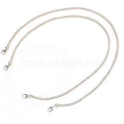 Elite 2Pcs Rhinestone Round Bag Straps, with Zinc Alloy Lobster Claw Clasps, Platinum, 78x0.6cm(FIND-PH0018-11)