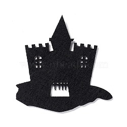 Wool Felt Haunted House Party Decorations, Halloween Themed Display Decorations, for Decorative Tree, Banner, Garland, Black, 96x96x2mm(AJEW-P101-07B)