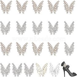 CHGCRAFT 20Pcs 2 Styles Alloy Rhinestone Cabochons, Butterfly, Mixed Color, 26x20~23.5x2.8~6mm, 10pcs/style(FIND-CA0006-51)