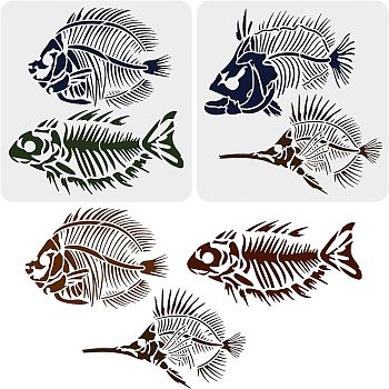Plastic Reusable Drawing Painting Stencils Templates, for Painting on Scrapbook Fabric Tiles Floor Furniture Wood, Square, Fishbone Pattern, 300x300mm