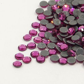 Glass Hotfix Rhinestone, Grade AA, Flat Back & Faceted, Half Round, Ruby, SS16, 3.8~4.0mm, about 1440pcs/bag