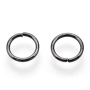 Iron Open Jump Rings, Nickel Free, Round Ring, Gunmetal, 21 Gauge, 6x0.7mm, Inner Diameter: 4.5mm, about 20000pcs/1000g