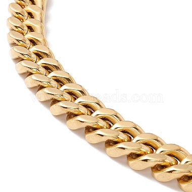 Ion Plating(IP) 304 Stainless Steel Curb Chains Necklace for Women(NJEW-E155-02G-01)-2