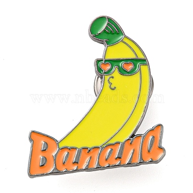 Yellow Banana Alloy+Enamel Enamel Pins