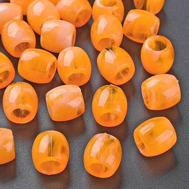 Dark Orange Barrel Acrylic European Beads