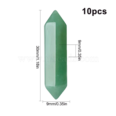 10Pcs Faceted Natural Green Aventurine Beads(G-SC0001-62)-2