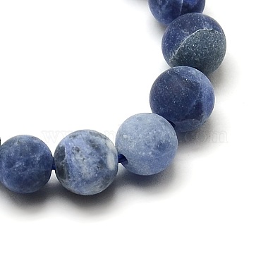 Frosted Natural Sodalite Round Bead Strands(G-M064-8mm-01)-2