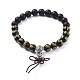 Natural Black Agate(Dyed) Beads Stretch Bracelets(BJEW-JB04794)-1