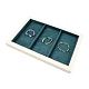 3 bandeja de exhibición de joyería de tela de microfibra rectangular con rejillas(ODIS-E018-03)-1