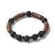 Natural Coconut Rondelle Beads Stretch Bracelets Set for Men Women(BJEW-JB06771)-7