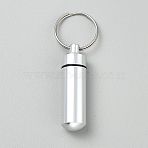 Aluminum Keychain Hanging Bottle, Silver, 70.5mm(DIY-WH0888-374B)