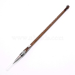 Bristle Chinese Calligraphy Brush Pen, with Wooden Pen Holder, Coffee, 26x1.15cm, Brush: 7.6x1.1cm(TOOL-WH0132-20C-B)