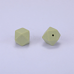 Hexagonal Silicone Focal Beads, Pale Green, 23x17.5x23mm, Hole: 2.5mm(SI-JX0020A-70)